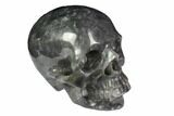Carved, Grey Smoky Quartz Crystal Skull #116685-1